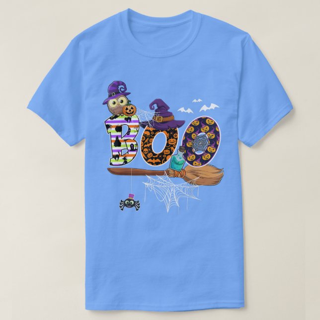 Camiseta Roupa De Dia de as Bruxas engraçado De Boo Com Vas (Frente do Design)