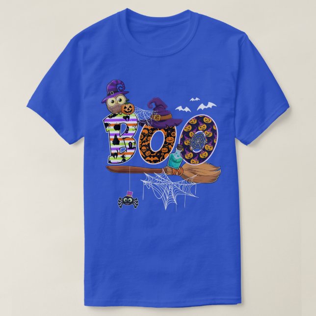 Camiseta Roupa De Dia de as Bruxas engraçado De Boo Com Vas (Frente do Design)