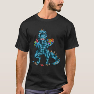 Camiseta Roupa de Dinossauro Rex para Crianças Autistas Cor