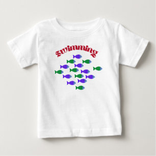 Camiseta roupa de férias de natação de peixe