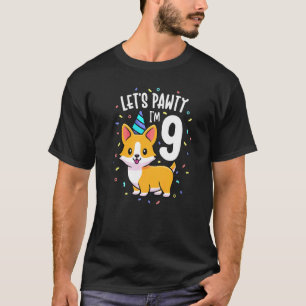 Camiseta Roupa de festa de 9 anos de idade do Corgi para o 