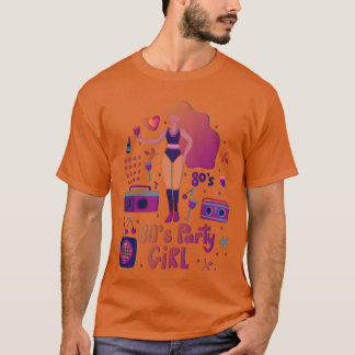 Camiseta roupa de festa de garota dos anos 80