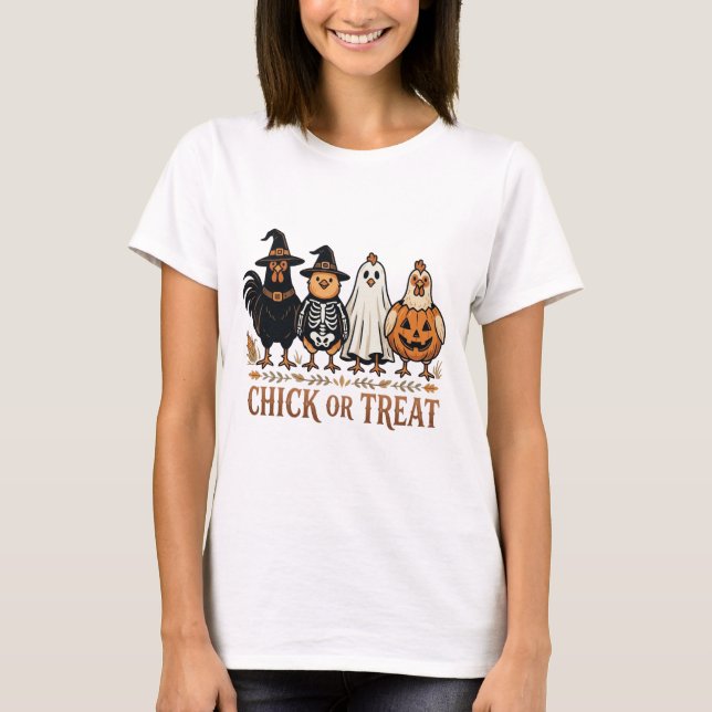 Camiseta Roupa de Frango de Fazenda Fofo Gráfico (Frente)