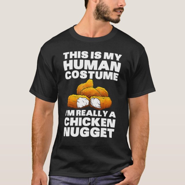Camiseta Roupa de frango nugget engraçada para moda infanti (Frente)