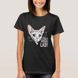 Camiseta Roupa De Gata De Sphynx Louca Para Gatinho Animal 