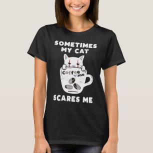 Camiseta Roupa De Gato Assustador De Halloween Para Café