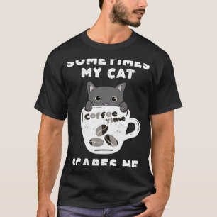 Camiseta Roupa De Gato Assustador De Halloween Para Café