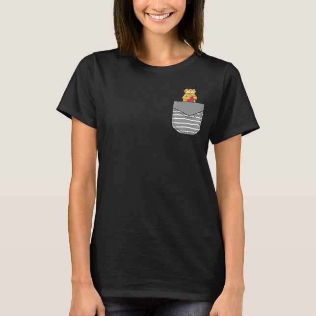 Camiseta Roupa De Gato Em Bolso (Frente)