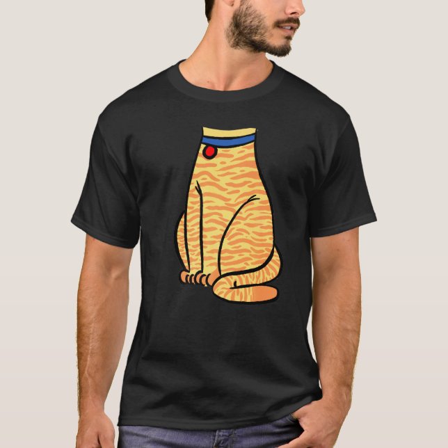 Camiseta Roupa de Gato Laranja - Roupa de Gato Halloween (Frente)