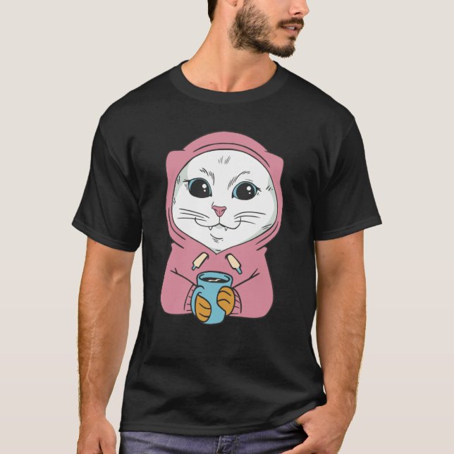 Camiseta Roupa de gato Main Coon branco para gatos (Frente)