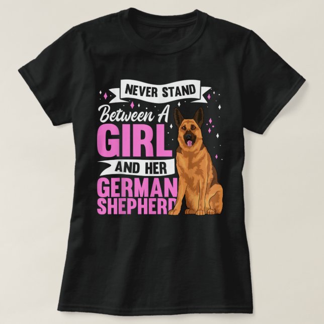 Camiseta Roupa de german shepherd de Cachorro para Mulheres (Frente do Design)