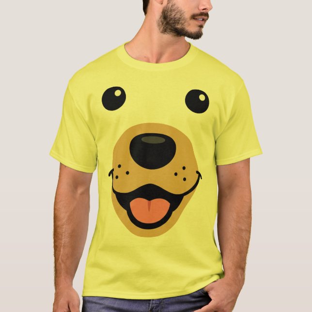 Camiseta Roupa de Halloween com Rosto de Golden Retriever F (Frente)
