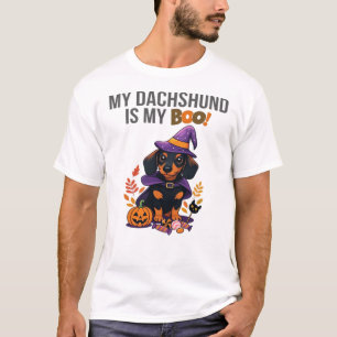 Camiseta Roupa de Halloween de Dachshund Meu Dachshund é Me