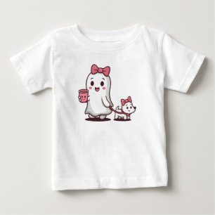 Camiseta Roupa de Halloween de Menina Fantasma Fofa para Cr
