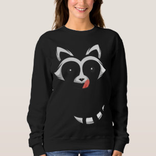 Camiseta Roupa De Halloween De Rosto De Raccoon Com Cauda
