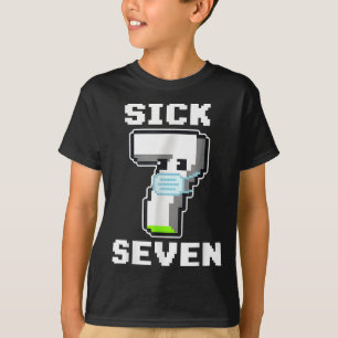 Camiseta Roupa de Halloween do Meme de Pixel Sete Divertido