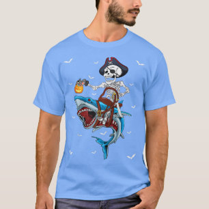 Camiseta Roupa de Halloween do Skeleton Pirate