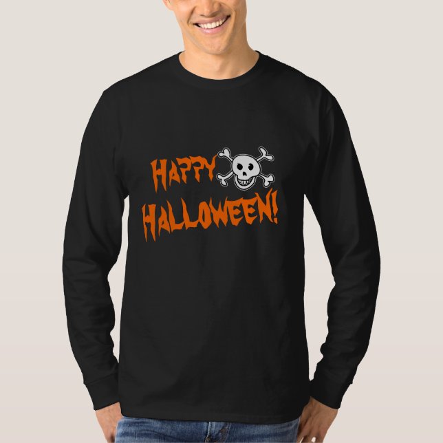Camiseta Roupa de Halloween para homens | crânio e ossos (Frente)