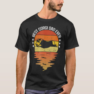 Camiseta Roupa de Homem Retro Vintage Melhor Pai Corgi de S
