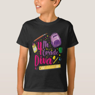 Camiseta roupa de menina Diva da 4ª série para o primeiro d