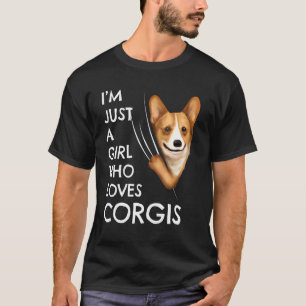 Camiseta Roupa de Meninas Mulheres Corgi Apenas Uma Menina 