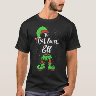 Camiseta Roupa de Natal de Família Combinando de Gato e Elf