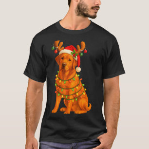Camiseta Roupa de Natal de Labrador Vermelho Raposa Árvore