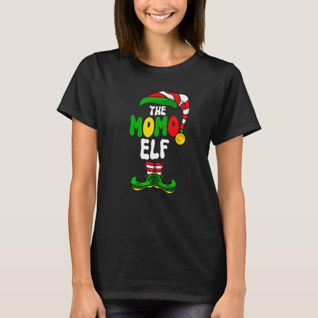 Camiseta Roupa de Natal do Elfo Momo Combinando Grupo Festa (Frente)