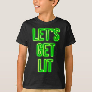Camiseta Roupa de Natal Neon Vintage Retro Get Lit 