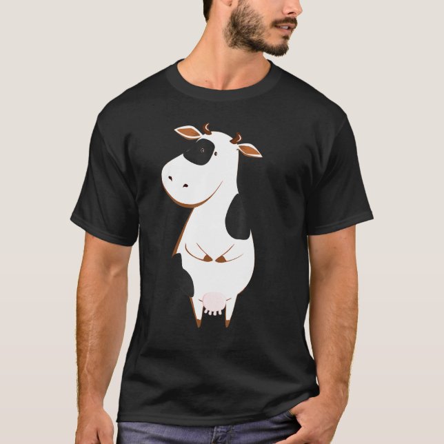 Camiseta Roupa de Natal Vaca Vintage Vaca Fofa (Frente)
