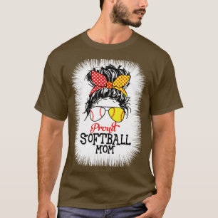 Camiseta Roupa de pão de cabelos bagos da mãe de softball o