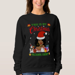 Camiseta Roupa de Papai noel de Natal para africano negro