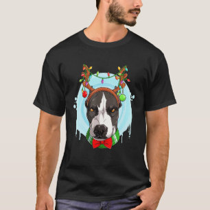 Camiseta Roupa de Papai Noel Fofo para Pitbull Natal Árvore
