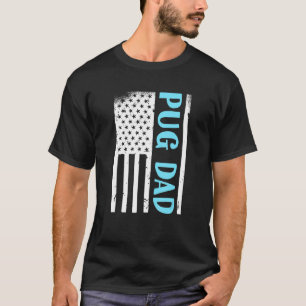 Camiseta Roupa de Papai Pug Americano Masculino Roupa de Pa