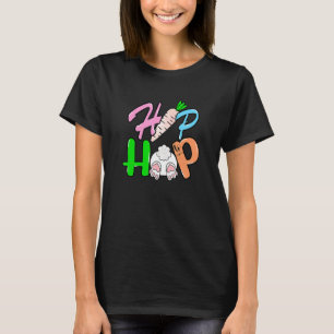 Camiseta Roupa de Páscoa de coelhinho cotovelado