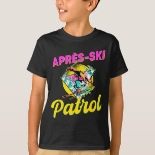 Camiseta roupa de patrulha de esqui após-esqui retrô dos an