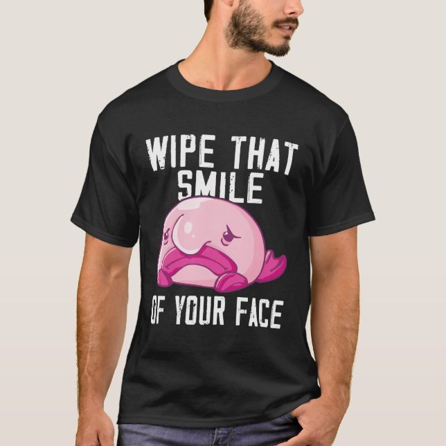 Camiseta Roupa De Peixe Escuro - Rosto De Peixe Desfocado F (Frente)