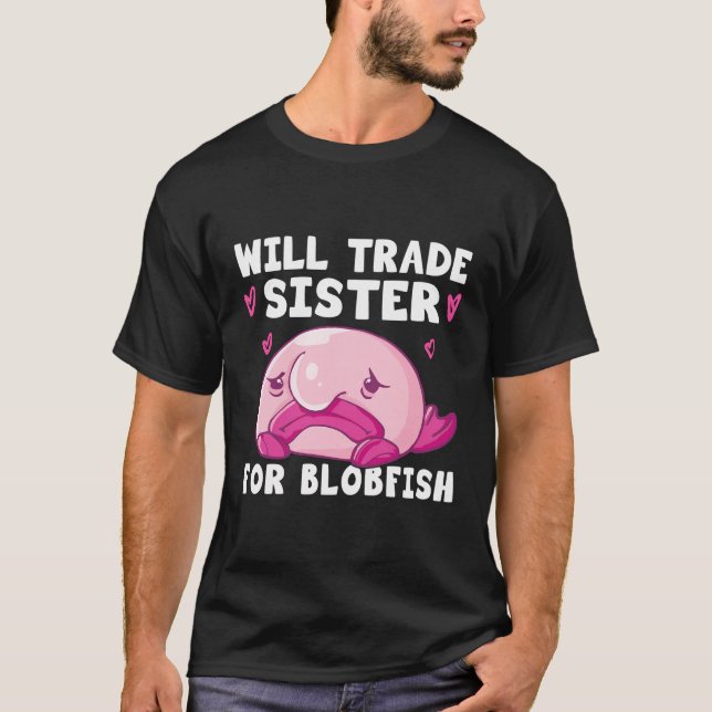 Camiseta Roupa De Peixe Escuro - Rosto De Peixe Desfocado F (Frente)