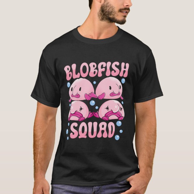 Camiseta Roupa De Peixe Escuro - Rosto De Peixe Desfocado F (Frente)