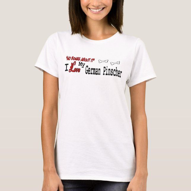 Camiseta Roupa de Pinscher Alemão (I Love) (Frente)