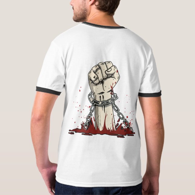 Camiseta Roupa de Protesto de Liberdade e Negrito (Verso)