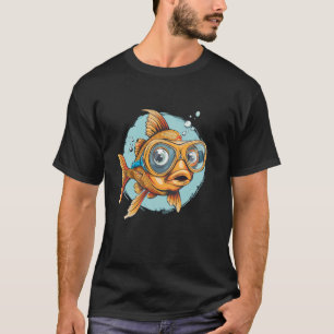 Camiseta Roupa de Rosto de Peixe Bonito para Homem e Mulher