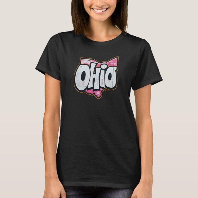 Camiseta roupa de roupa de grafite do estado de Ohio (Frente)