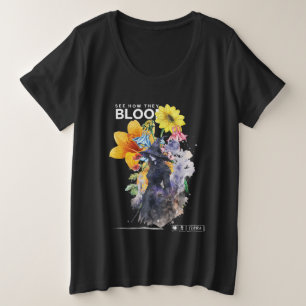 Camiseta Roupa de rua de 2 yk, adorável, que é floral vinta