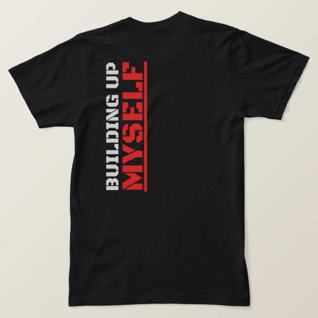 Camiseta Roupa de rua gráfica de ginásio para auto-aperfeiç (Verso do Design)