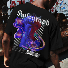 Camiseta Roupa de rua holográfica neon-art greek