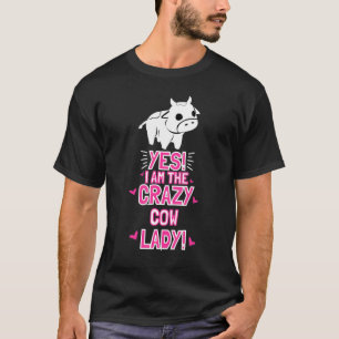 Camiseta Roupa de Senhora Vaca Louca Arte Pecuária Vaca