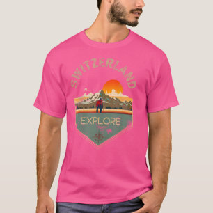 Camiseta Roupa de suiça de Hiperligação da de Retro-Vintag
