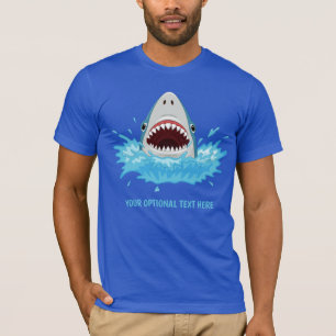Camiseta Roupa de texto personalizada de tubarão engraçad