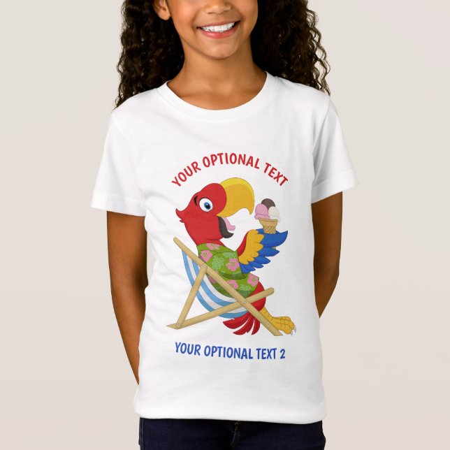 Camiseta Roupa de texto personalizada para Beach Macaw (Frente)